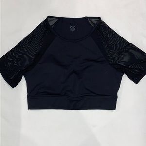 Alo Yoga Top with Mesh Sleeves